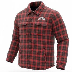 NWT Full Send Red/Black Plaid Flannel Full Button Sherpa Lined Jacket - Size M